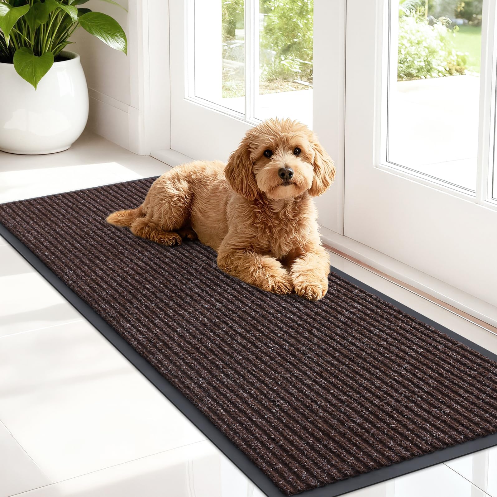 OLANLY Front Door Mat Indoor Outdoor Entrance, Waterproof Heavy Duty Doormat, Fade Resistant, Low Profile, Easy Clean Patio Porch Welcome Floor Mats for Entry, 29.5x17, Beige — view 70