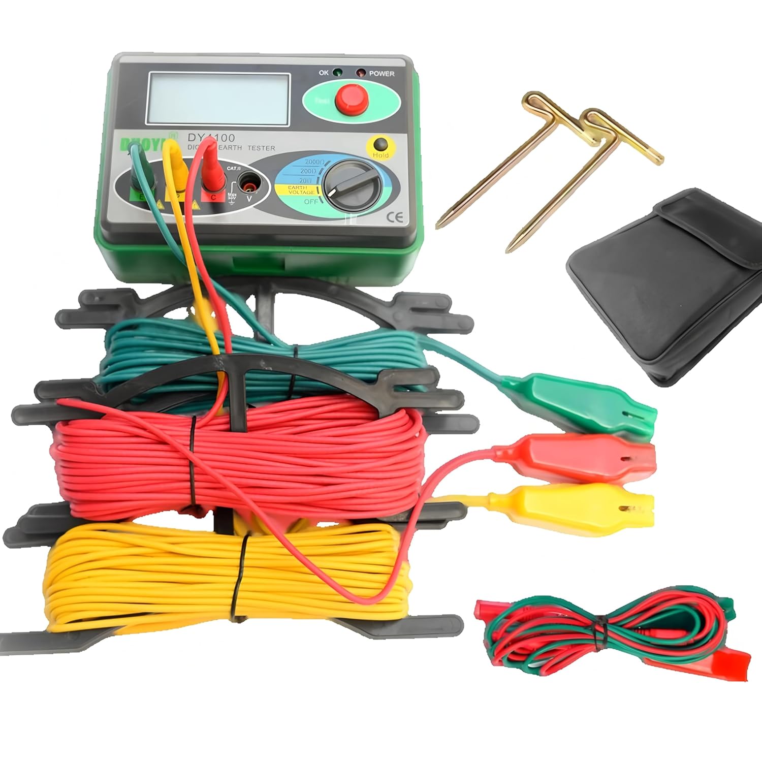 DUOYI DY4100 Earth Meter Digital Earth Ground Resistance Meter Megohmmeter 0-2000 Ohm Instruments Inspection Electrician Resistance Tester