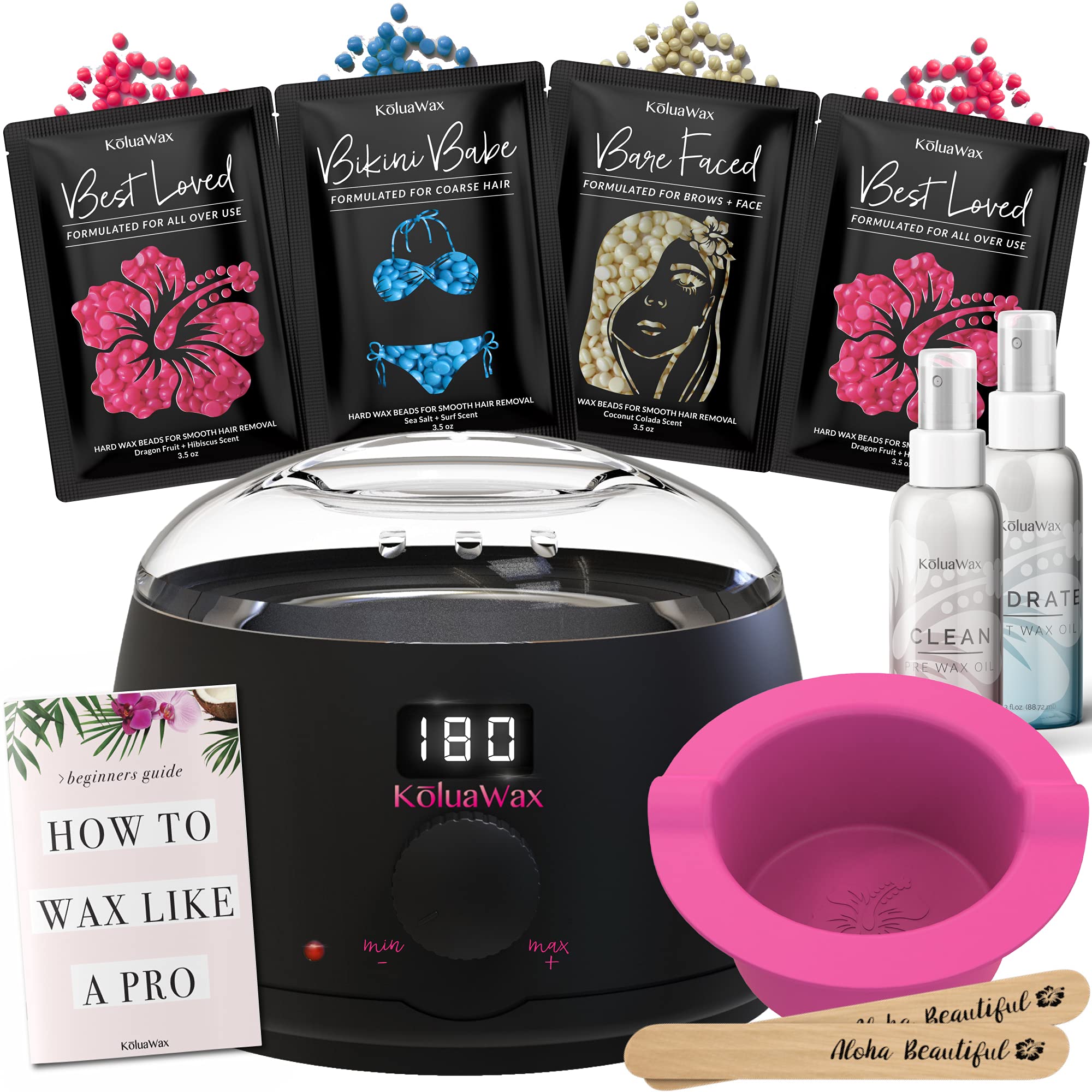Buy Waxing Kit Wax Warmer Hair Removal with Hard Wax Beans. KoluaWax