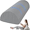 TranquilRelax Knee Pillow for Back Sleeping Memory Foam Half Moon Bolster Pillow for Legs, Under Knee Support, Ankle & Foot Comfort Orthopedic Pillow for Side Sleepers (Grey, 20.4" x 8" x 4.9")