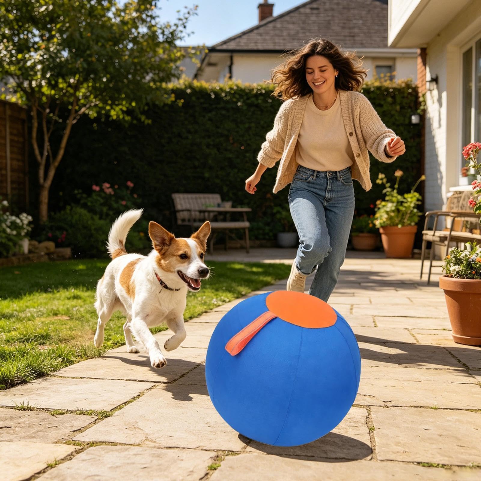 Pelota de Pastoreo Hinchable Hinchable Resistente e Interactivo | Pelota Juego Mascotas Juguete Adiestramiento Canino Para Deportes Al Aire Libre Parque Patio Jardín Césped
