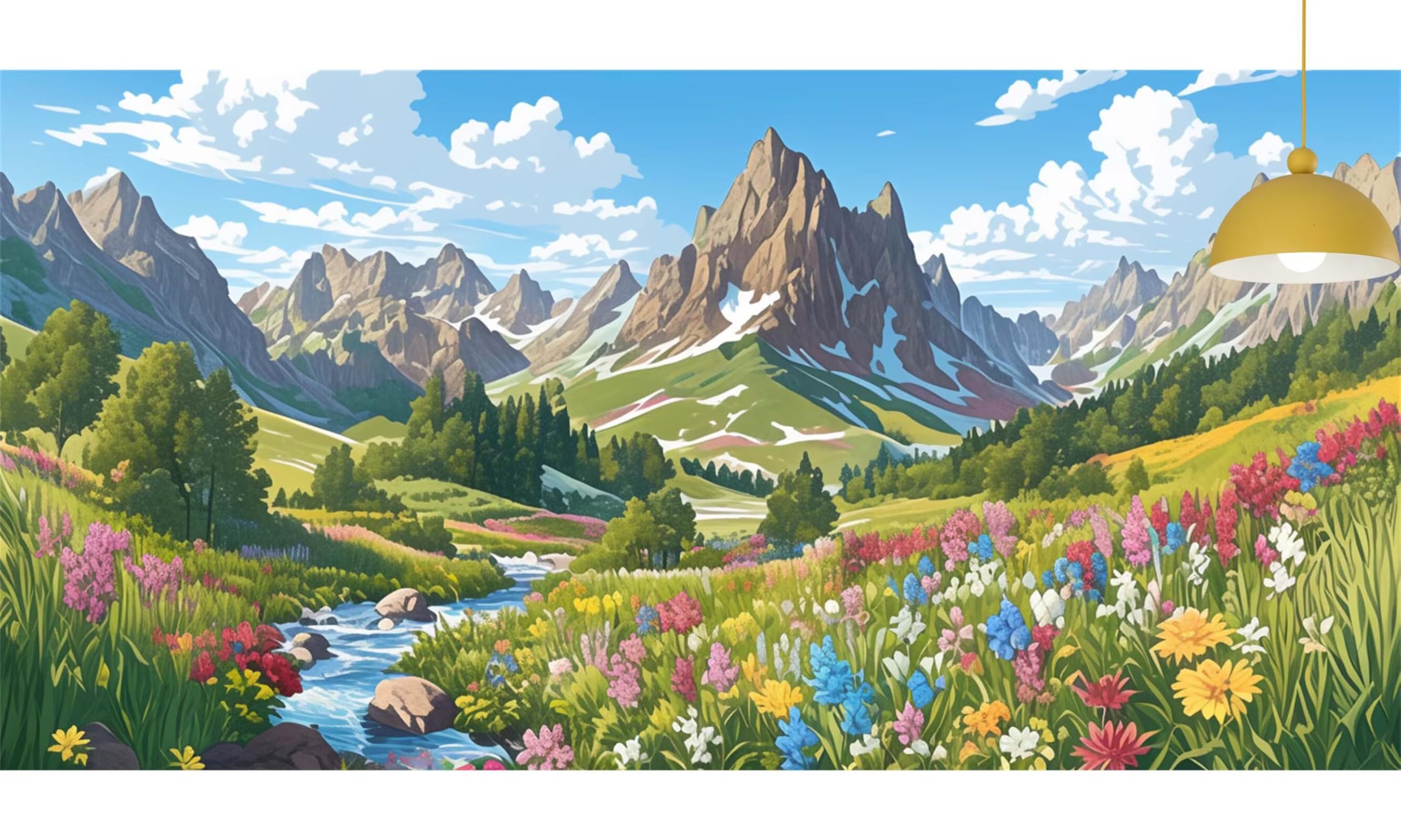 Mountain Diamond Art Flower Diamond Painting Arts and Crafts dla dorosłych, zestaw do malowania diamentami 5D, dorosłych, Crysta, haft krzyżykowy, rękodzieło, obrazy, zestaw do haftowania dla