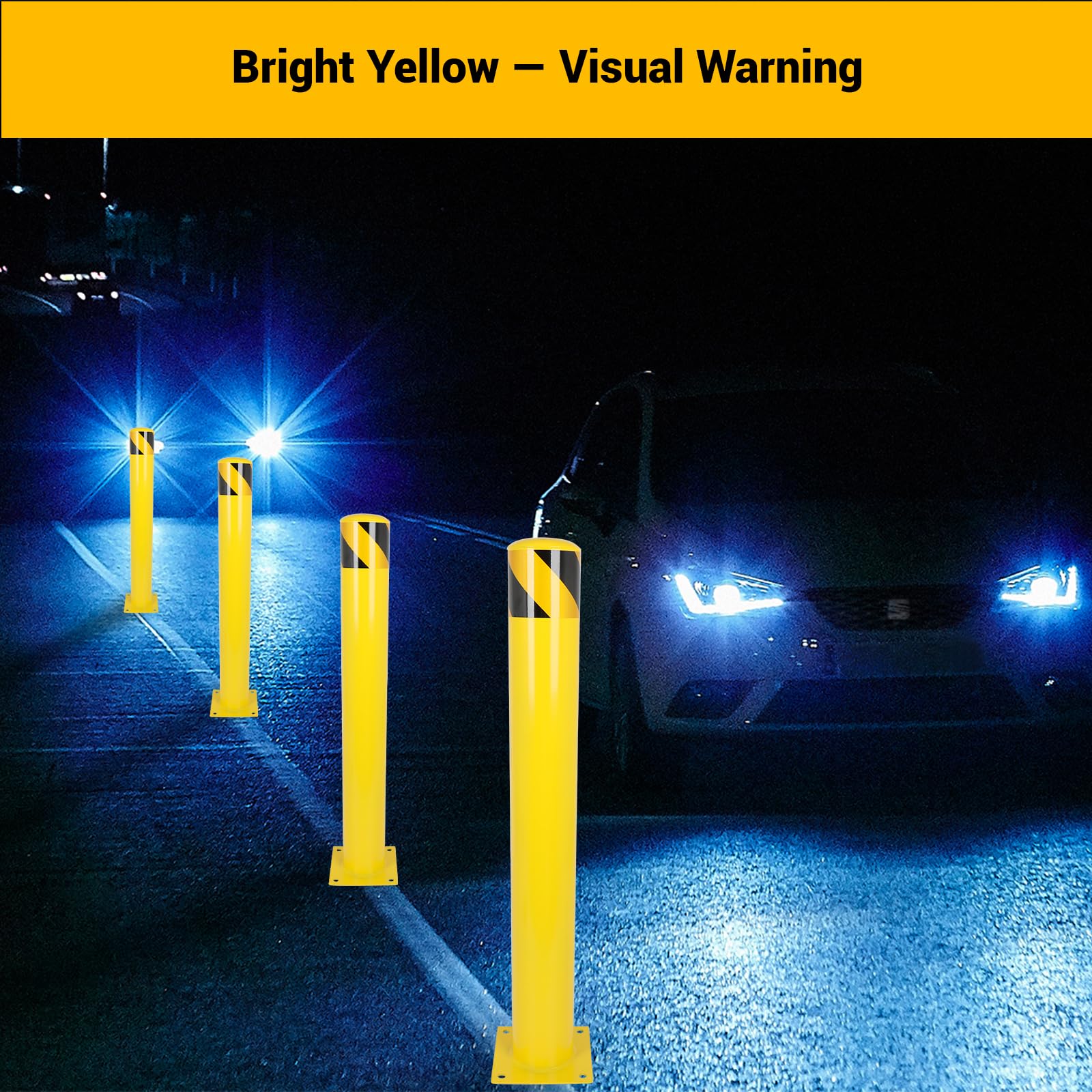 Snapklik.com : Safety Bollards Post, 36 Inch Height 4.5 Inch Diameter ...