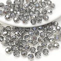 Vista 15 de 100 cuentas redondas de cristal de 0.315 pulgadas (0.315 in), espaciador facetado, cuentas de color AB para hacer joyas, manualidades, collares