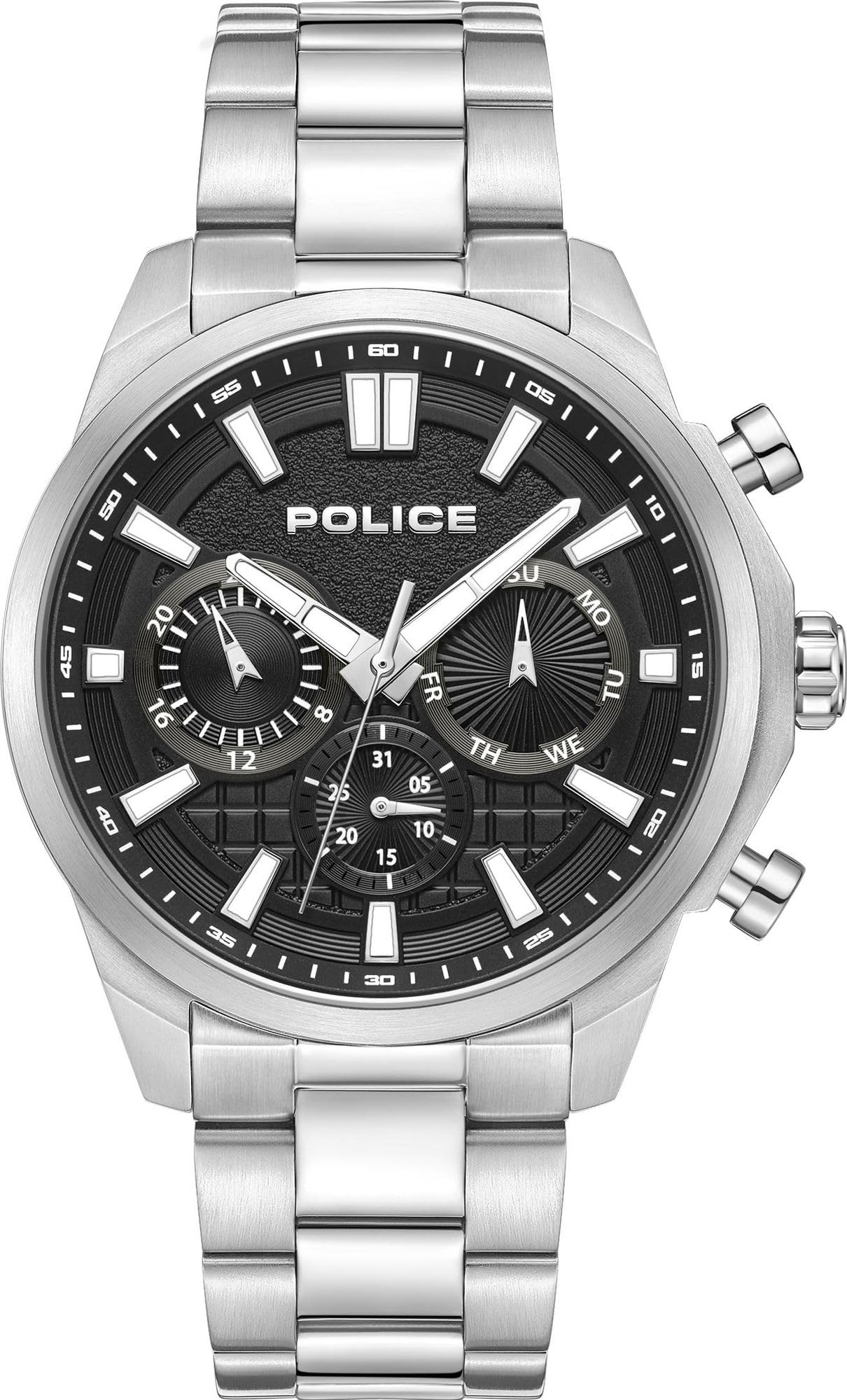 Police Watches Rangy Watch with Stainless Steel Metal Bracelet PEWJK0021001, Silver, Silver