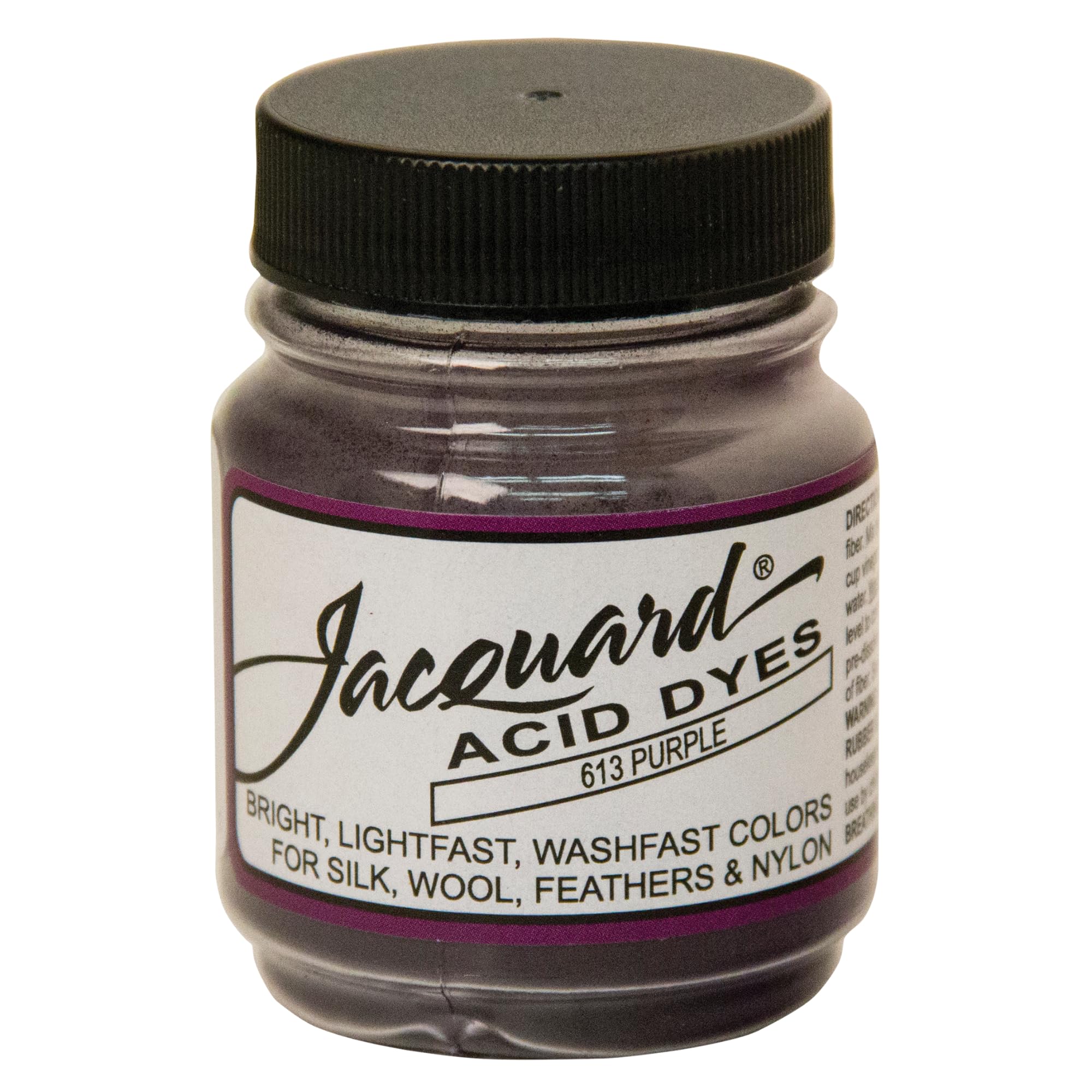 Jacquard Acid Dye for Wool, Silk and Other Protein Fibers, 1/2 Ounce Jar, Concentrated Powder, Purple 613