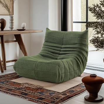 Togo Fireside Chair, Boneless Sofa Comfy Fireside Chair, One-Piece Molding, Ergonomic Design Lounge Chair Foam Sofa, for Living Room Bedroom Dorm Salon Office
