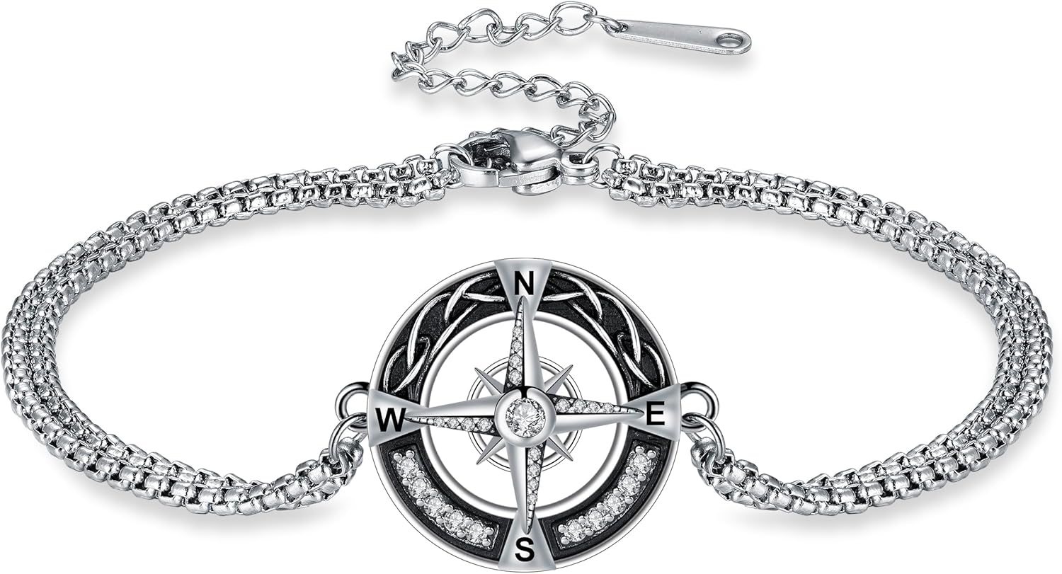Double Chain Saint Benedict Medal Bracelet, 925 Sterling Silver Religious Pendant, Amulet Protection Jewelry Gift for Men Women