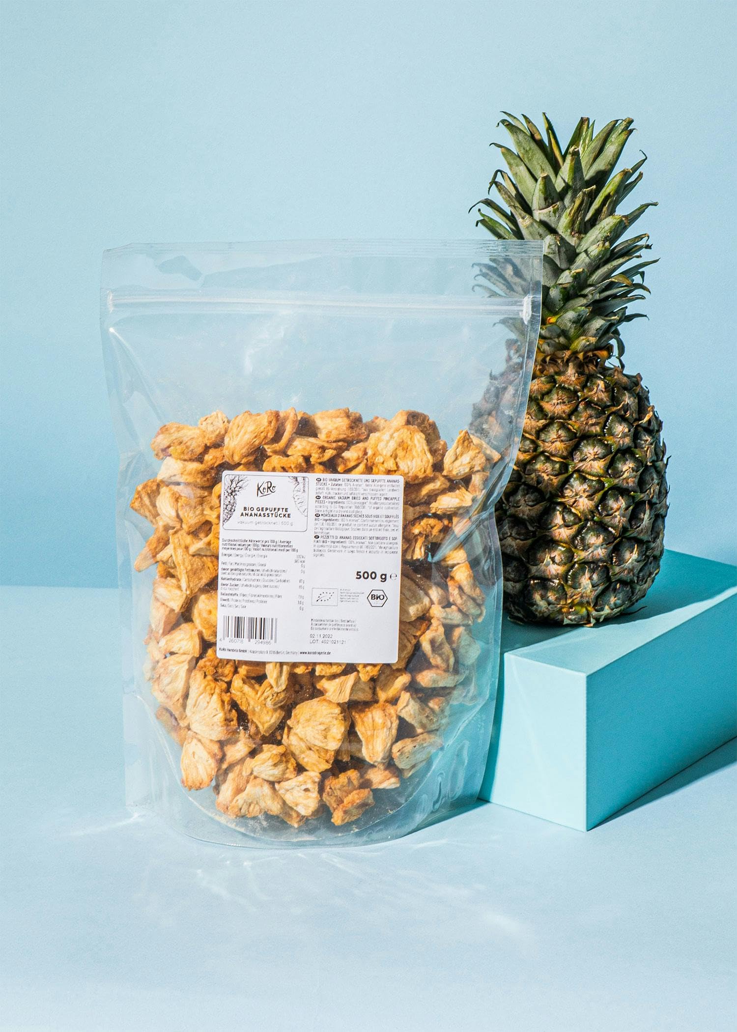 KoRo - Ananas soffiato a pezzetti bio | 500 g
