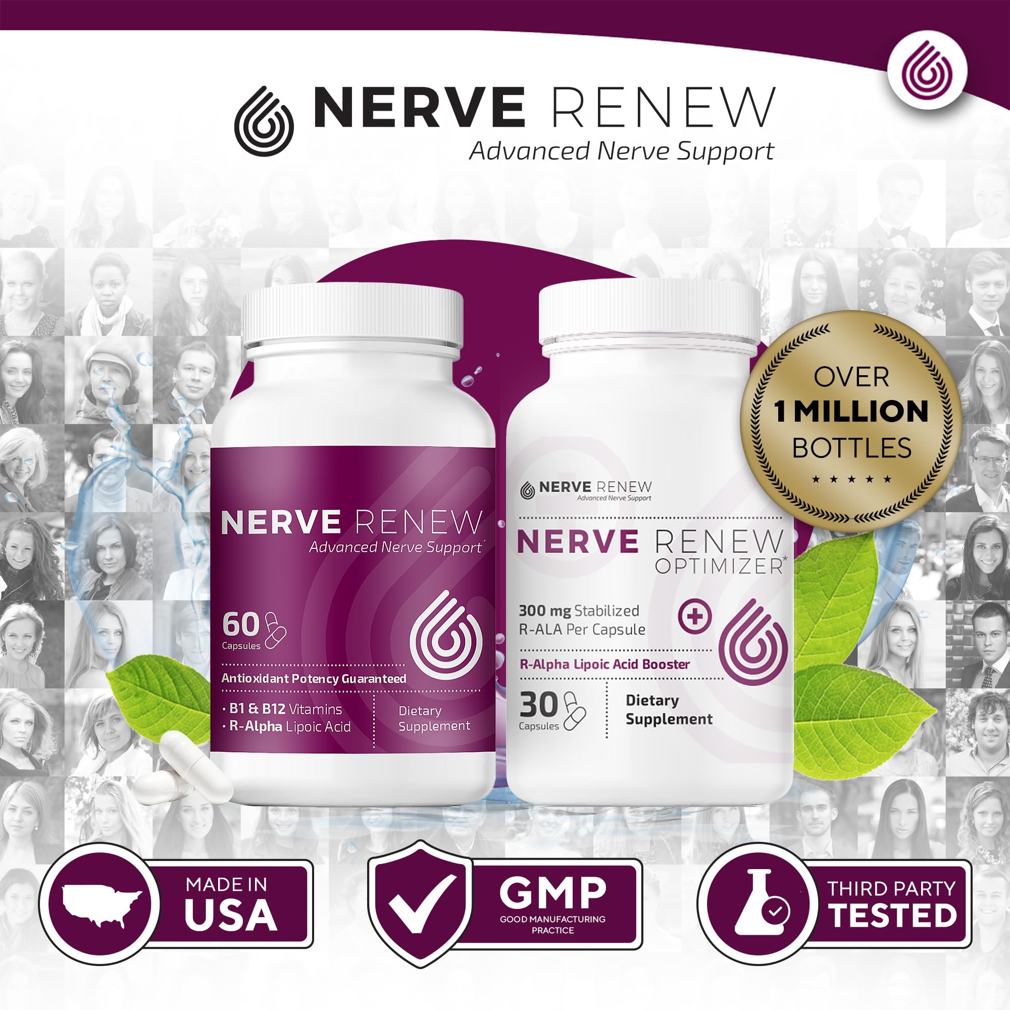 NERVE RENEW Nerve Repair Support Antioxidant 120 Capsules Balance Nervous System | UK