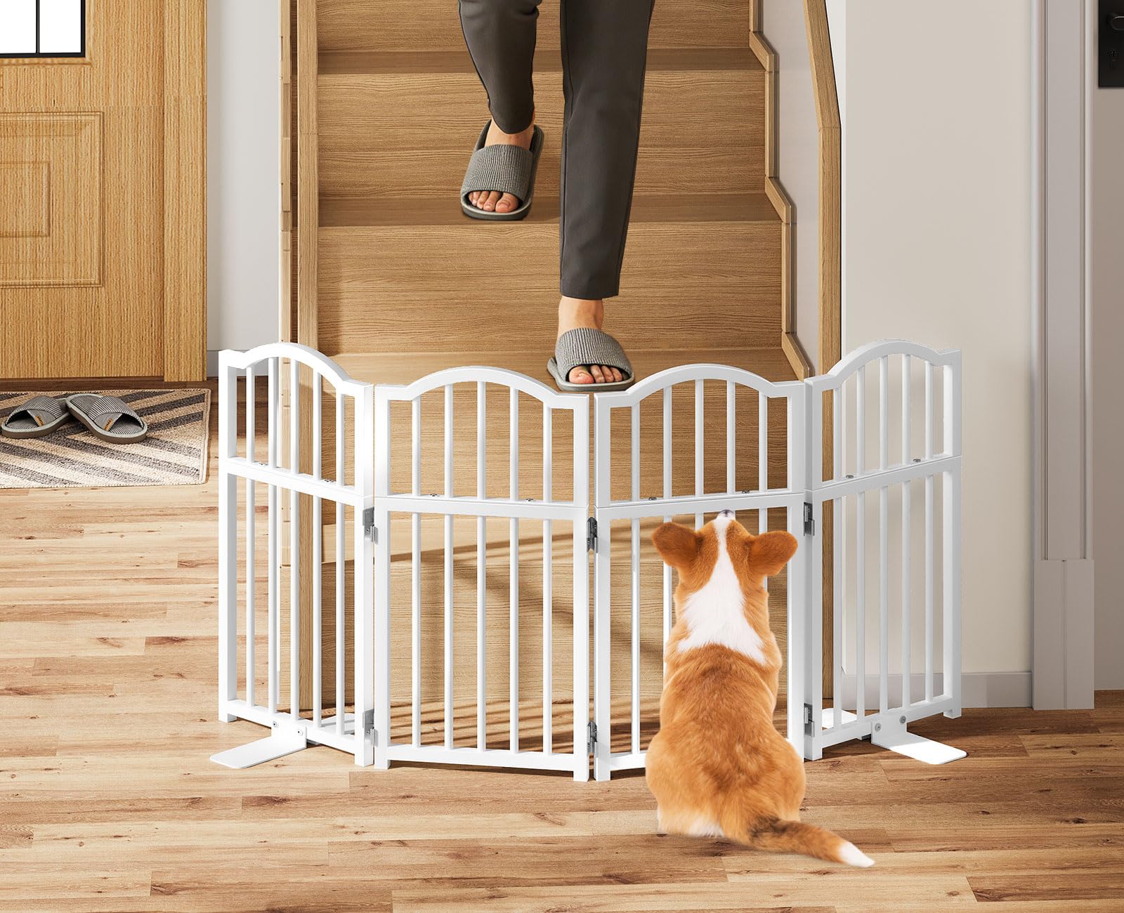 木製 ペットゲート 折りたたみ式 ホワイト 犬 猫 ベビーゲート Amazon.co.jp: ペットゲート ペットフェンス 折り畳み式ゲート 置く