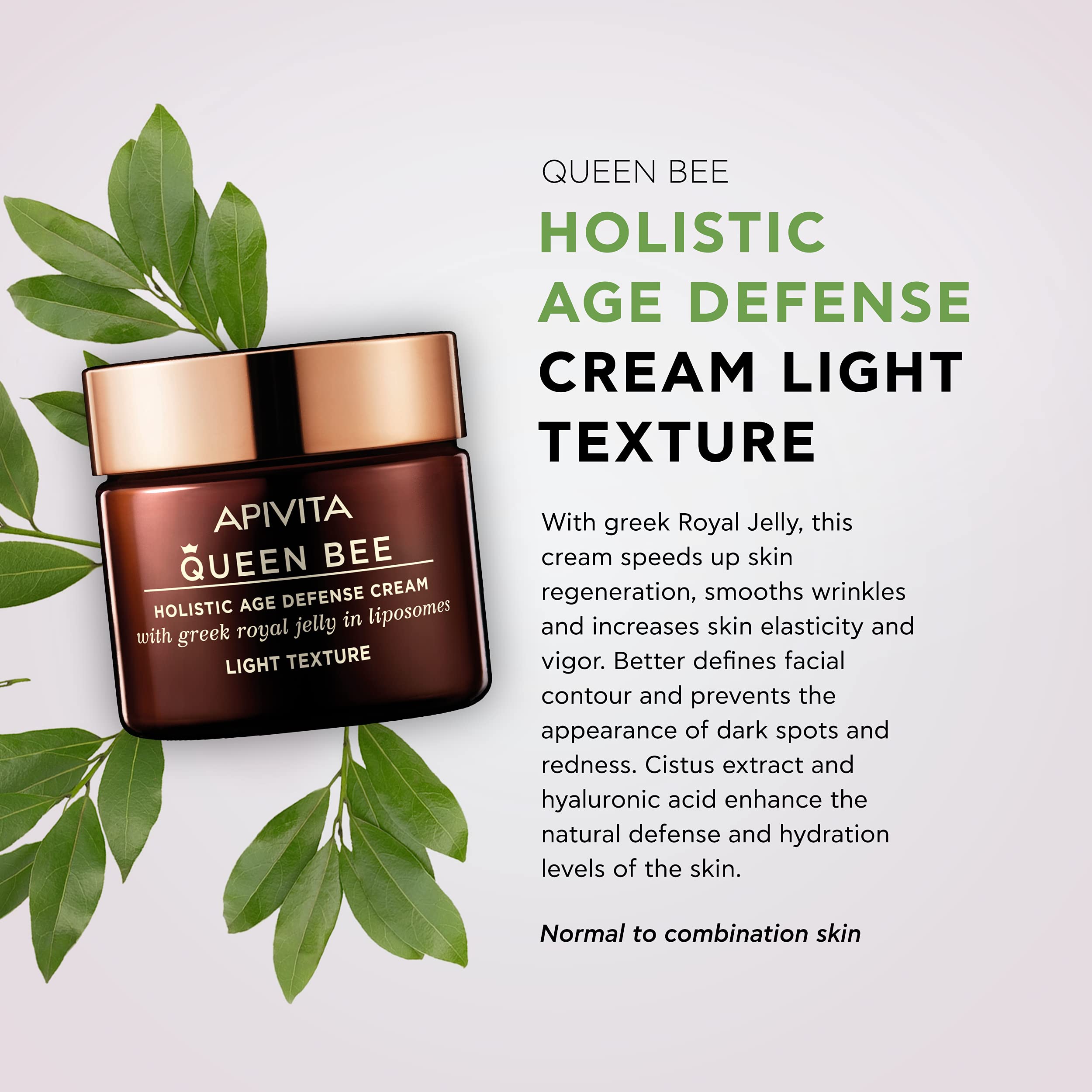 Apivita Queen Bee Light Texture Cream 50 Ml, Almond