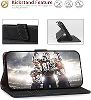 Vista 4 de para Samsung Galaxy A14 5G (2023) Funda tipo cartera, Funda de cuero con tapa [Bloqueo RFID] Soporte para tarjetas de crédito Folio Soporte