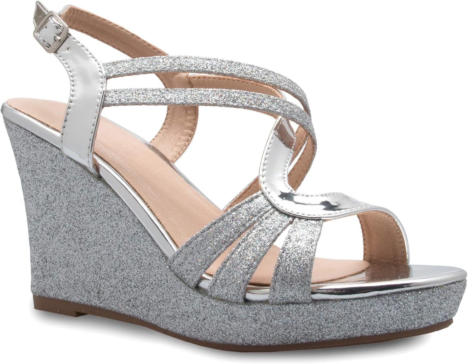 Olivia K Women's Platform Wedge Sandals - Glitter Design