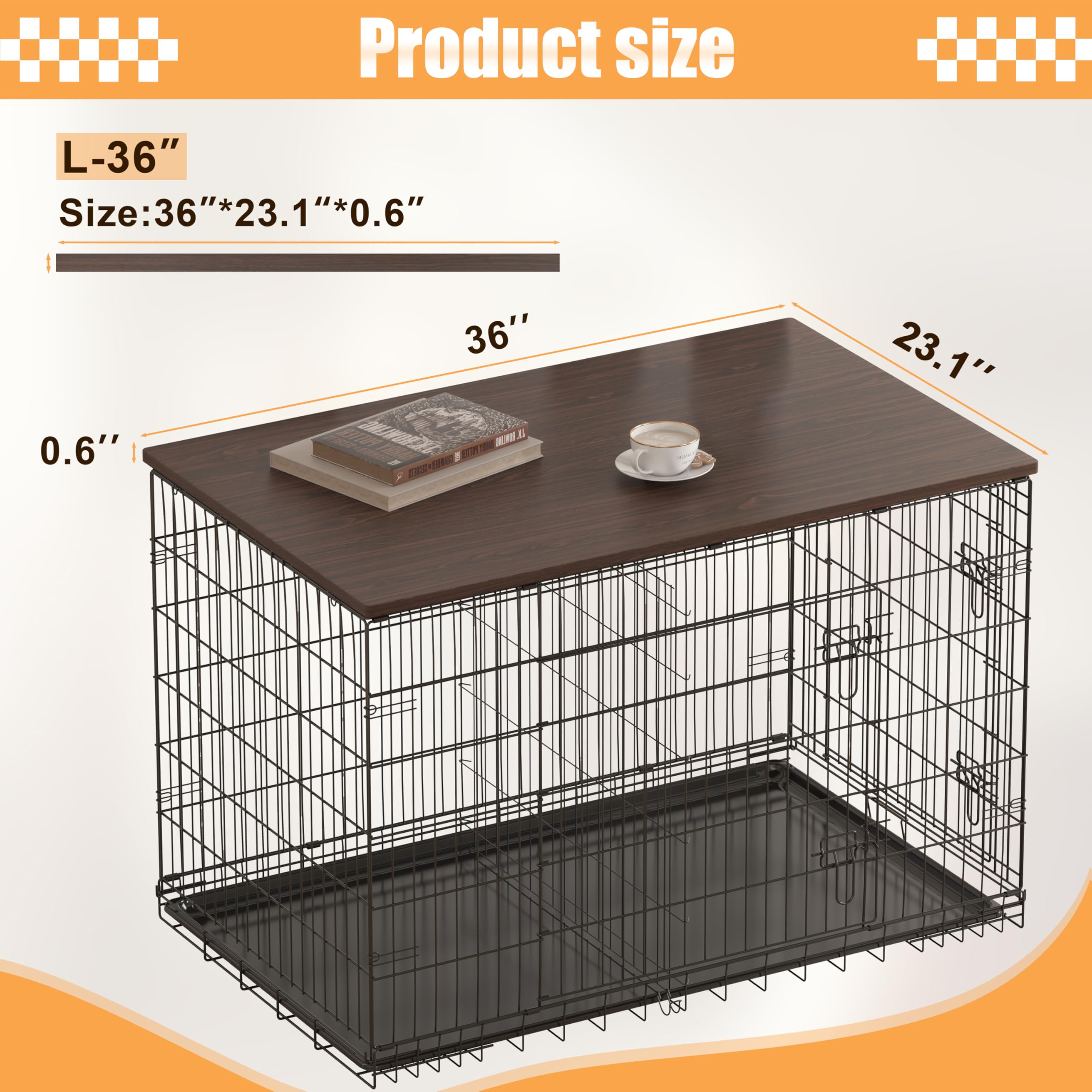 Visual Reference: Snapklik Com Piskyet Dog Crate Topper Wood Countertop For 48