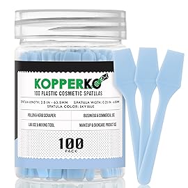 Kopperko Mini Cosmetic Spatula (2.5, 100 Pack) - Small Plastic Spatula for Skincare, Creams, & Crafts | Makeup Spatula or Multipurpose Mini Applicator for Mixing, Cosmetic, Face Mask | Sky Blue