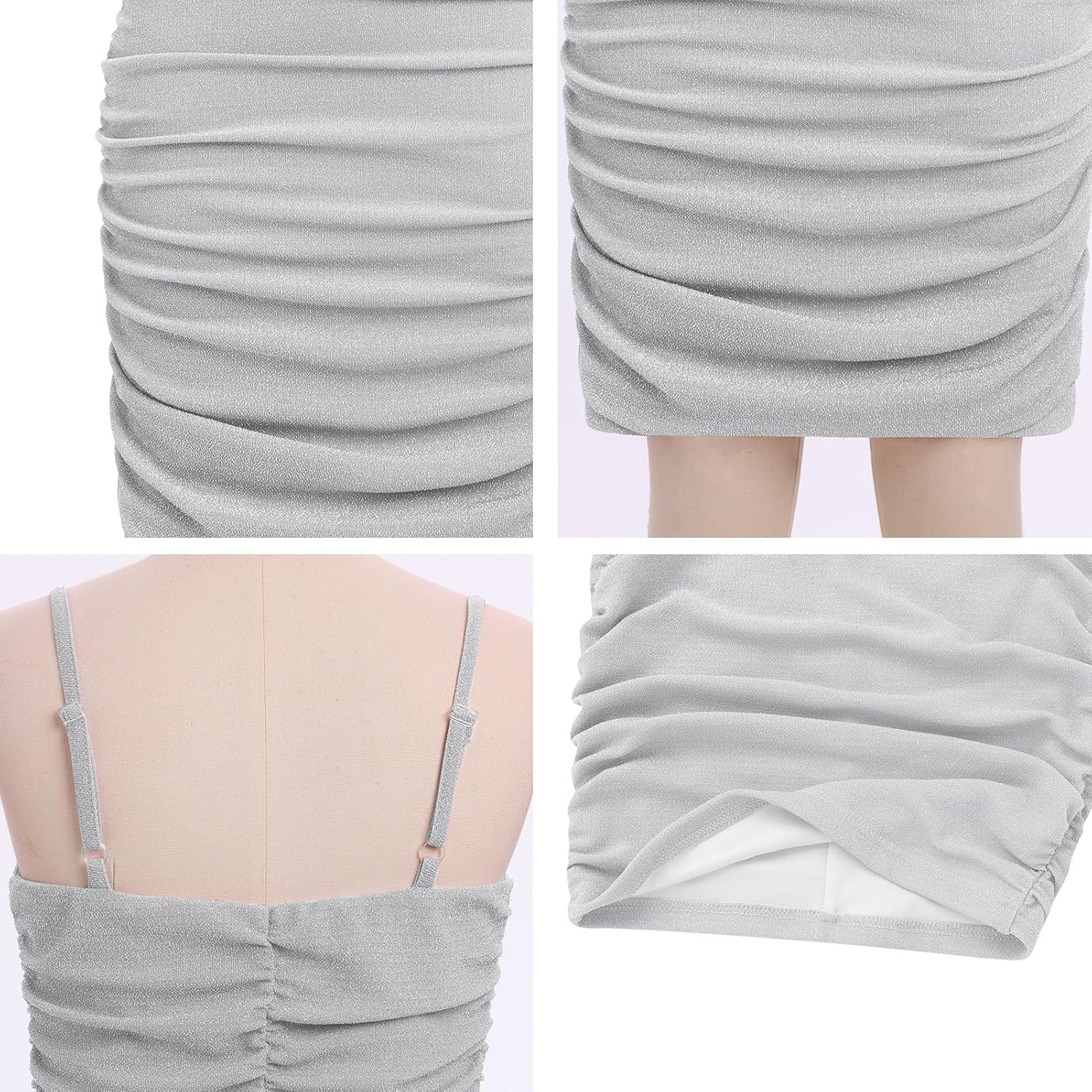 IBAKOM Teen Girl Formal Shiny Ruched Bodycon Dress Tween School Dance Homecoming Tight Dress Junior Graduation Outfits - Image 4