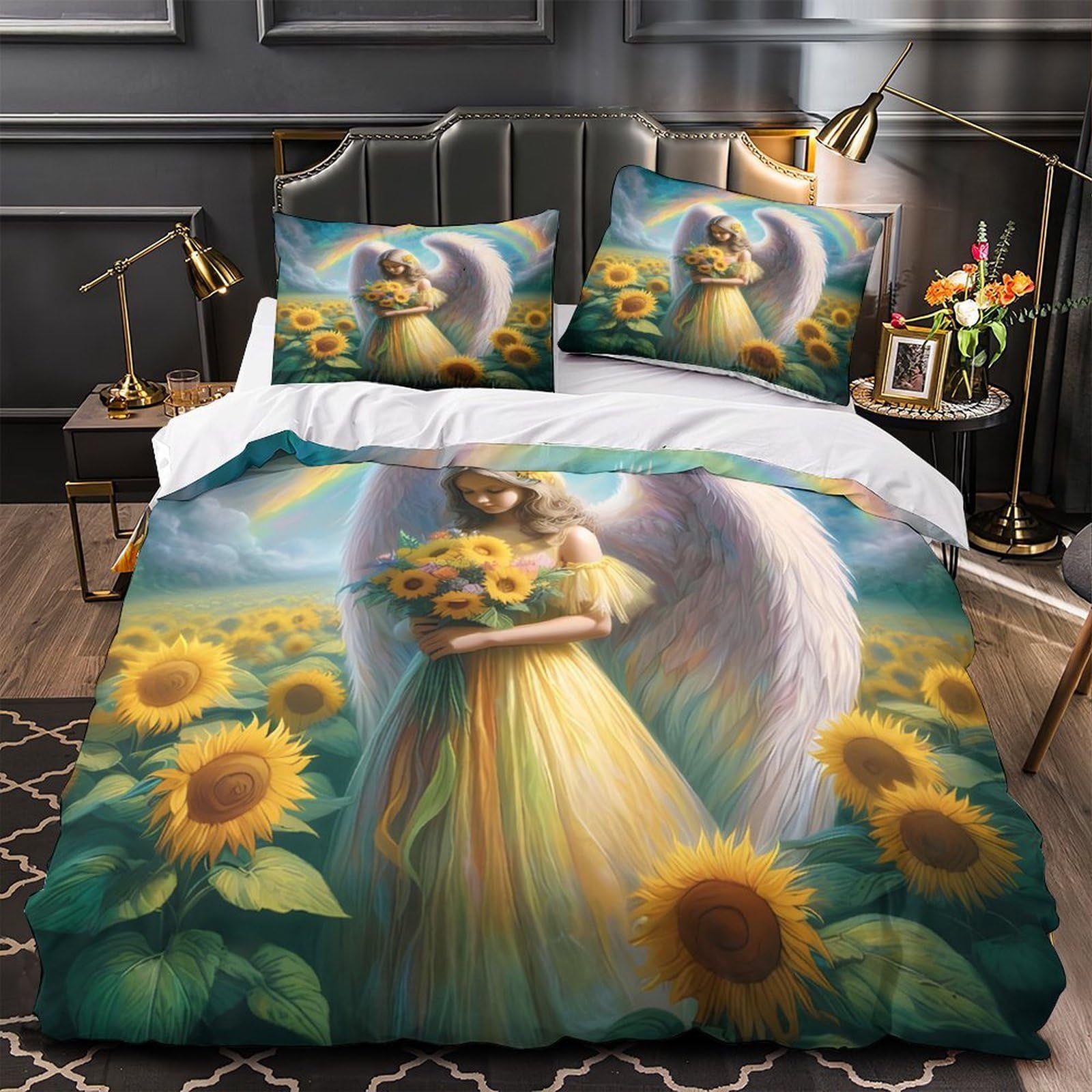 Parure de lit ange imprimée 3D pour chambre de garçon et ado