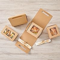 Vista 17 de Restaurantware Bio Tek - Loncheras de papel de 8.75 x 4.25 x 8 pulgadas con asas, 100 recipientes desechables de papel kraft para alimentos