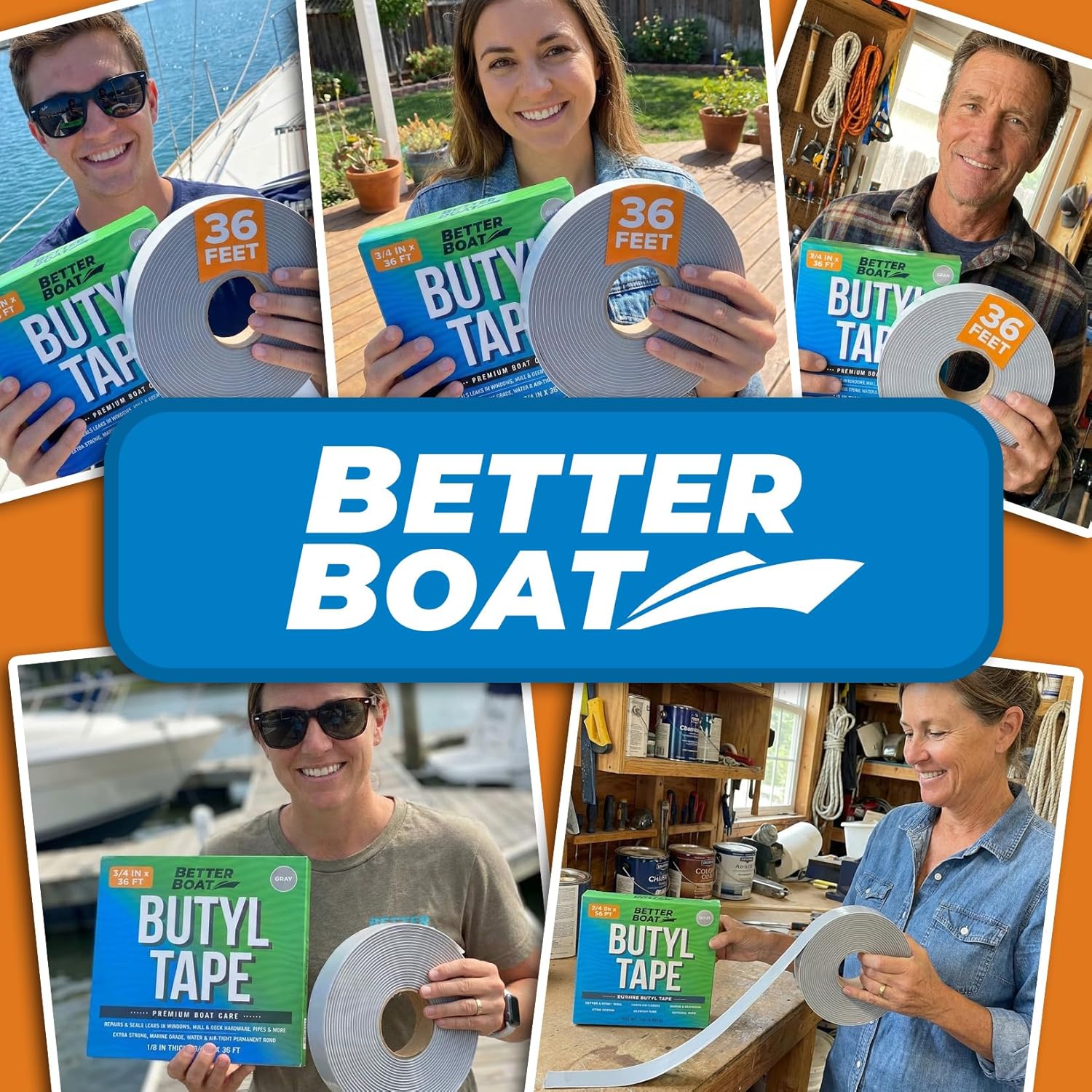 Better Boat Butyl Tape for RV Roof and Boat, 36 Feet Black Putty Window Sealant Tape, Waterproof Weather Resistant, 3/4 Inch Wide x 1/8 Inch Thick