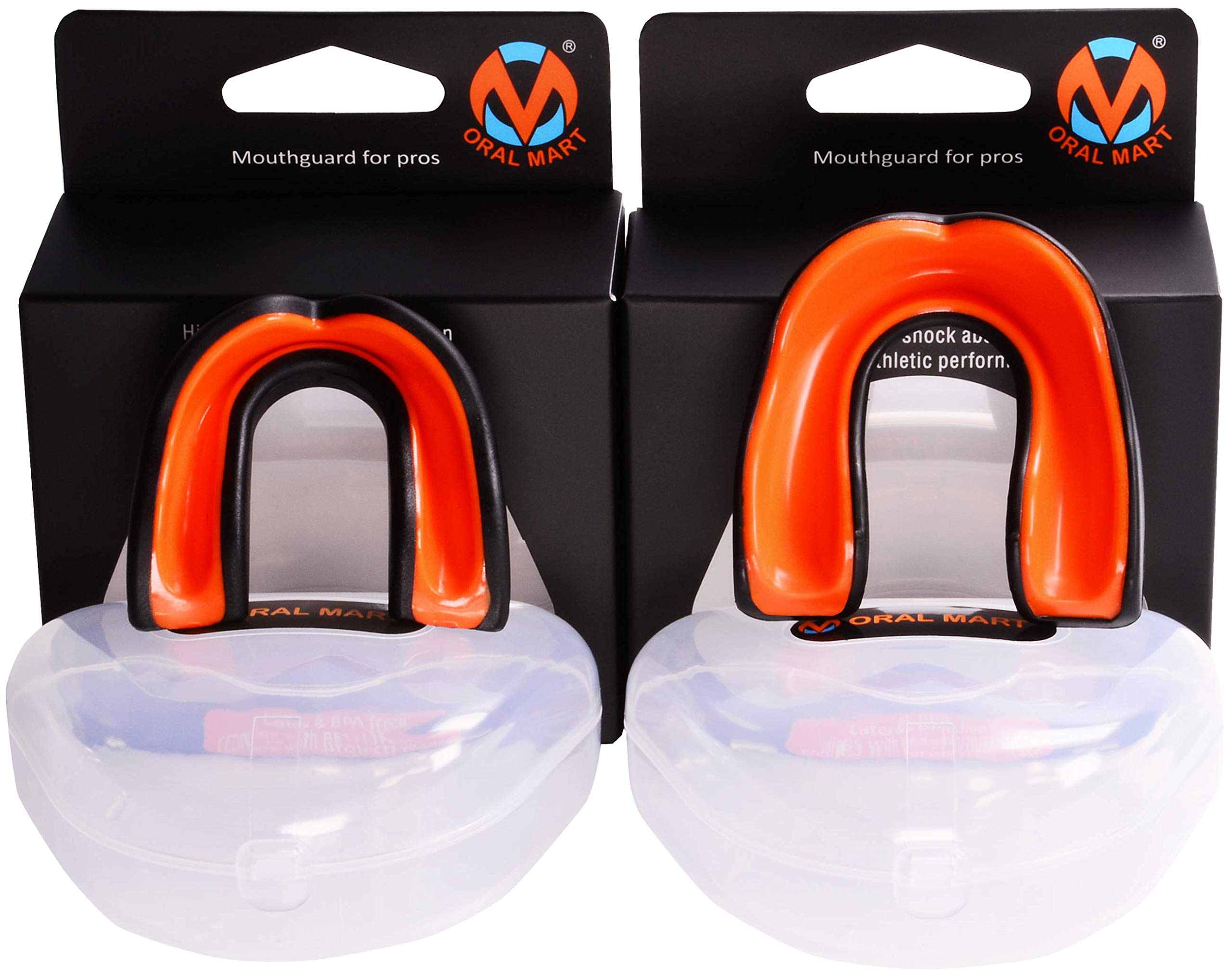 Oral Mart Sport Mundschutz für Erwachsener (Schwarz/Orange)
