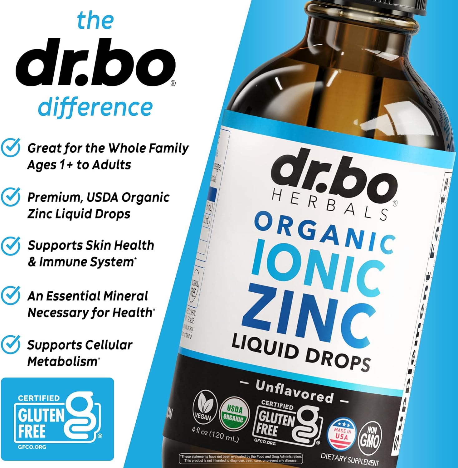 Zinc Supplements Liquid Drops Organic - Pure Organic Ionic Liquid Zinc Supplement Drops for Kids, Adults, Women & Men - Vegan, Skin Immune Support Supplements for Toddler Kids, Adults, Women, Men 4 Oz - Image 4