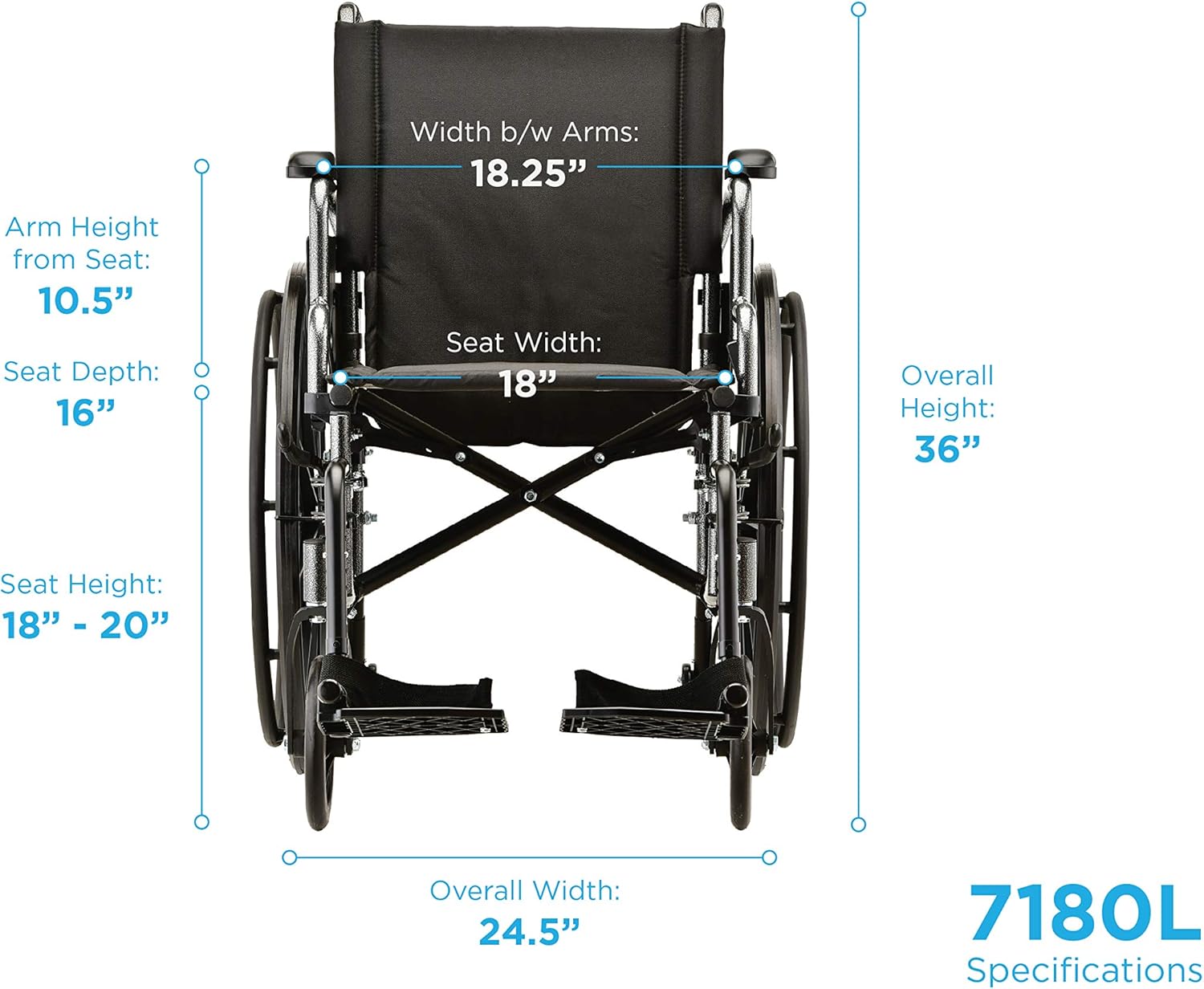 NOVA Lightweight Wheelchair dimensions