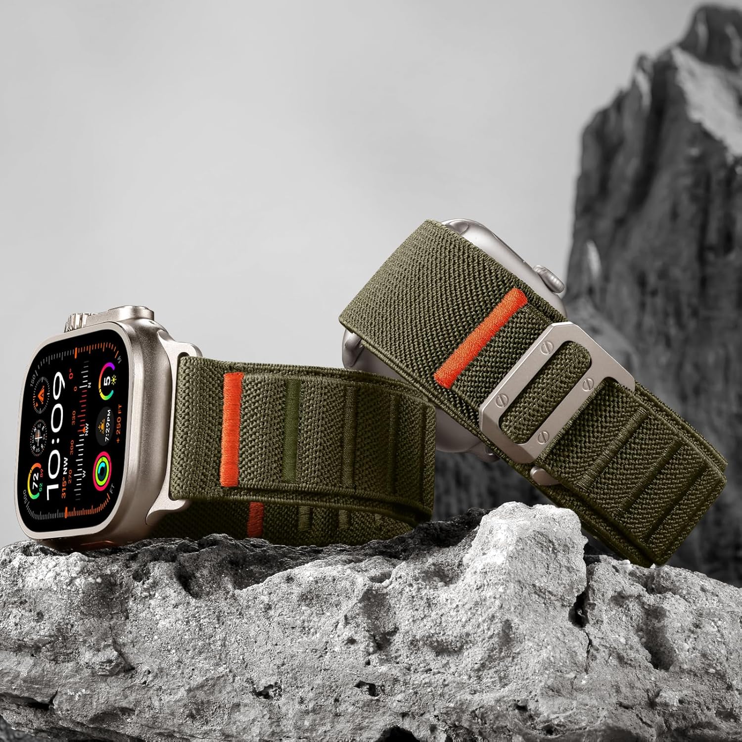 Bandletic Compatible with Apple Watch Bands 44mm Men Women, Wide Soft Stretchy Loop Sport Bands with G-Hook for iWatch 49mm(Ultra 3/2/1),46mm(11/10),45mm(9/8/7),44mm(SE3/SE2/SE/6/5/4),42mm(3/2/1)