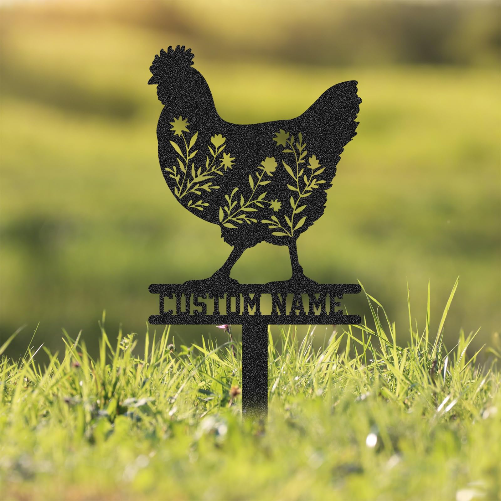 Personalized Metal Chicken Coop Sign, Custom Name Chicken Coop Signs for Outside, Decorative Garden Stakes, Metal Yard Art, Backyard Farmhouse Decor, Chicken Gifts for Women Man Color06