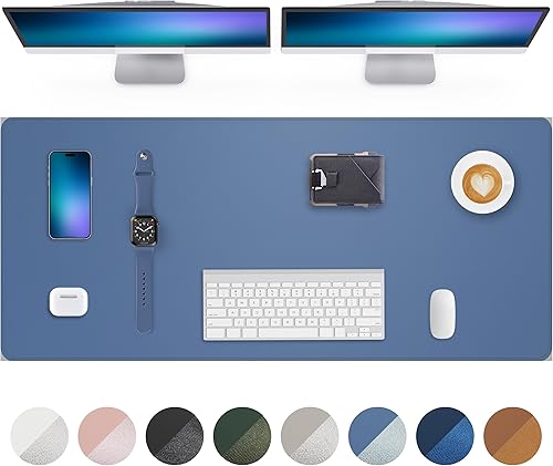 Miniatura 16 de Tapete protector para escritorio y mouse, antideslizante, de piel sintética, tapete impermeable de escritura para laptop, para oficina y hogar