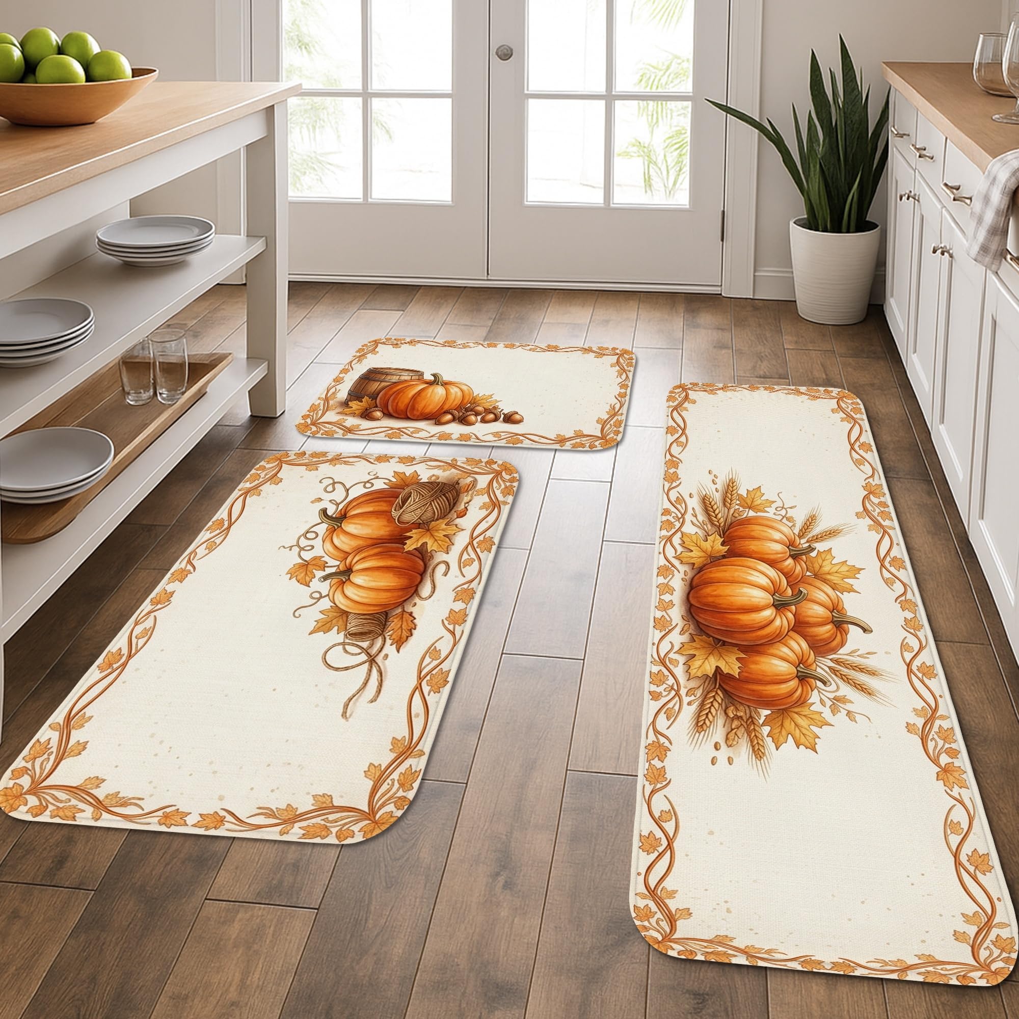 Tapetes de cocina con diseño de calabazas para dar un toque cálido a tu fregadero y hogar