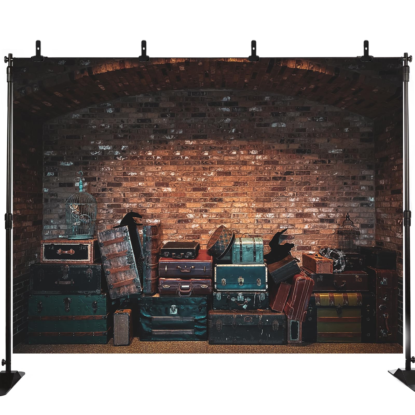 YWENBO Platform 9 King Train Station Backdrop Magic Wizard School Photography Background Brown and Black Brick Wall Decoration Kids Birthday Party Supplies Photo Studio Props 7X5FT