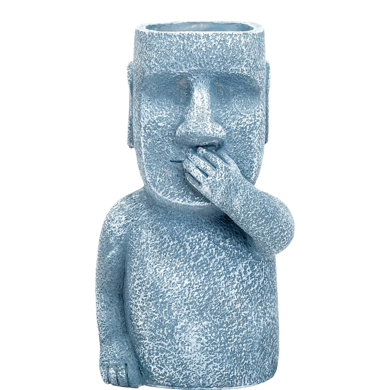 Pms Speak No Evil Vfm - Easter Island Quiet Planter - 12" Zen Garden Ornament