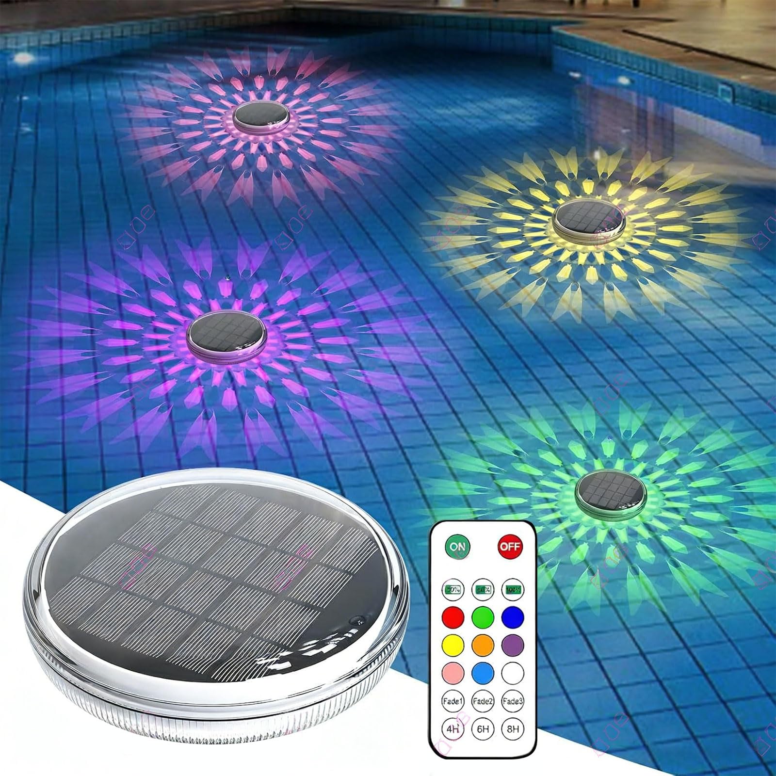 Kalttoy Bright RGB Floating Sun Light for Pool Party and Spa Creates Pleasant Mood At Night Pool Light