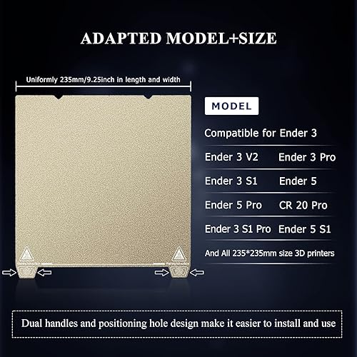 Miniatura 6 de Lámina PEI texturizada de doble cara para impresora 3D de 9.252 x 9.252 in y adhesivo magnético con adhesivo para Creality Ender 3 V3 KESEEnder