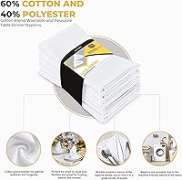 Vista 161 de Utopia Kitchen - Servilletas de tela negras [paquete de 12, 50 x 50 cm], mezcla de algodón absorbente, lavables y reutilizables para cena