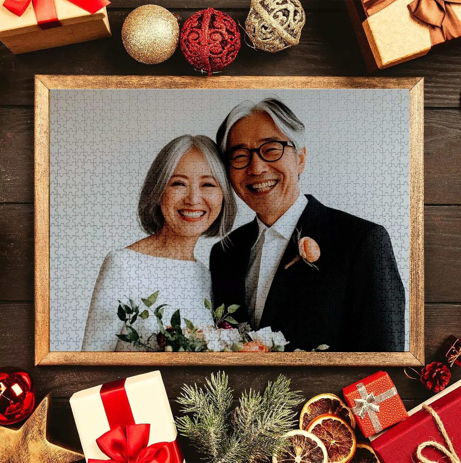 Puzzle Personalizado con Foto, Personalizada Rompecabezas Personalizado Diseña tu Logo Foto o Texto, Personalizado Navidad Halloween San Valentín Parejas Niños Familia Amigos h-2741