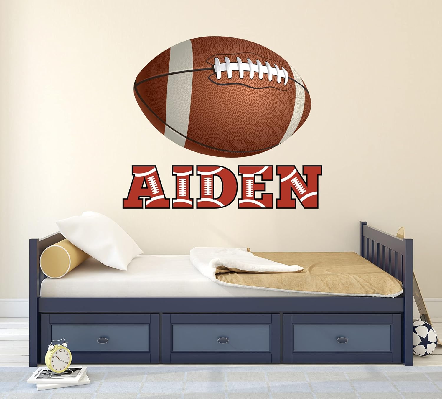 Football Wall Decal Personalized Name Wall Decals for Boys
