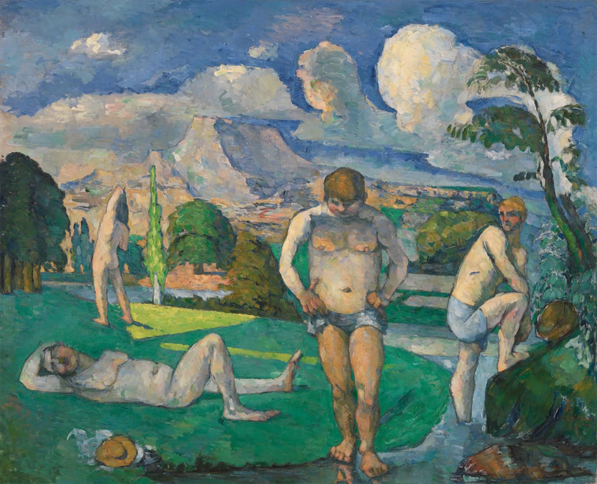 Serendipitp No Frame Vintage Picture Print On Canvas Wall Art Poster Bathers At Rest By Paul Cézanne Artwork Print Poster For Wall Decor 60X90cm