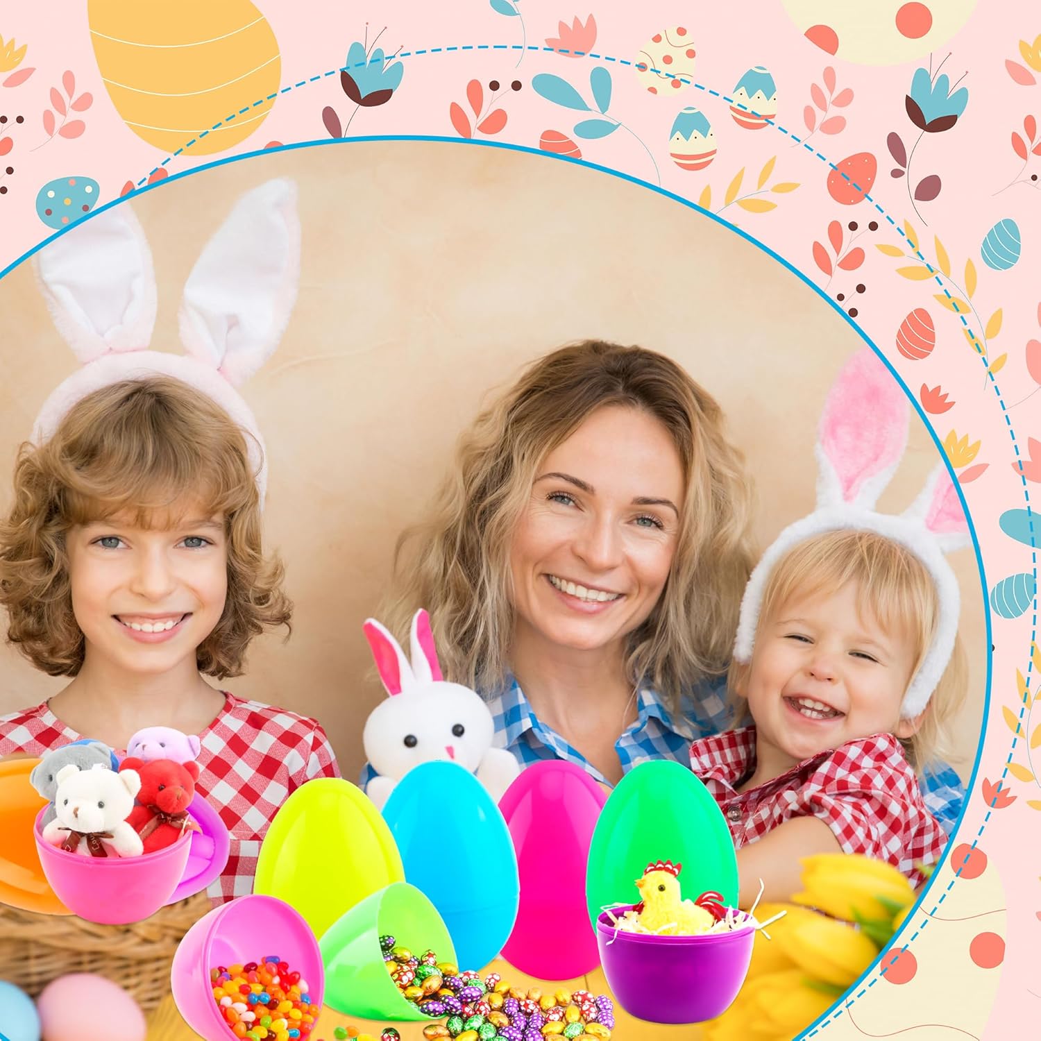 36 Pack 5 Inch Fillable Easter Eggs Large Plastic Easter Egg Colorful Easter Eggs Empty Surprise Egg Toys for Easter Basket Stuffers Fillers Party Decor, 6 Colors - Image 6