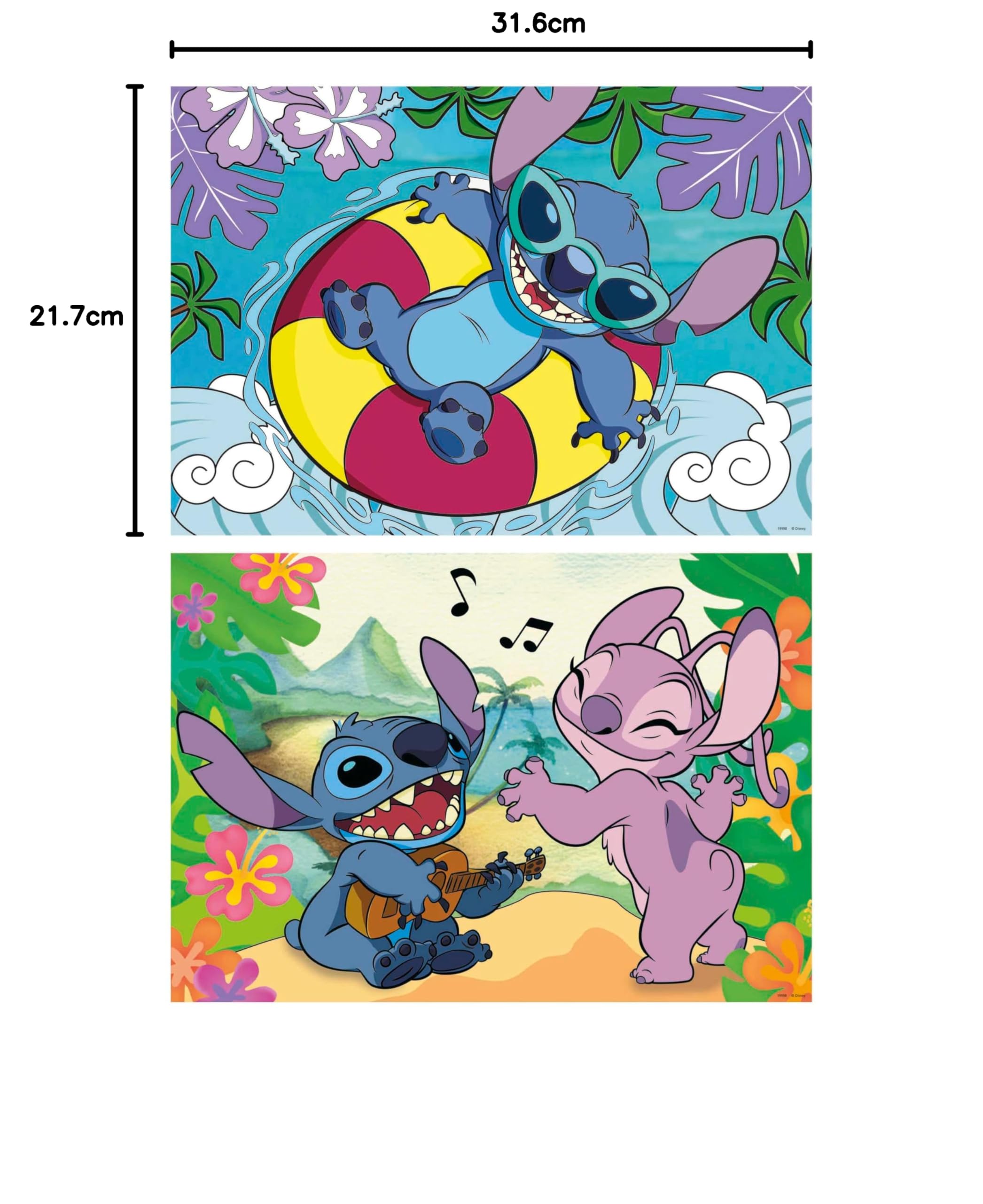Educa - Disney Stitch | Set de 2 Puzzles Infantiles con 100 Piezas. Medidas: 40 x 28 cm. Recomendados a Partir de 6 años (19998)