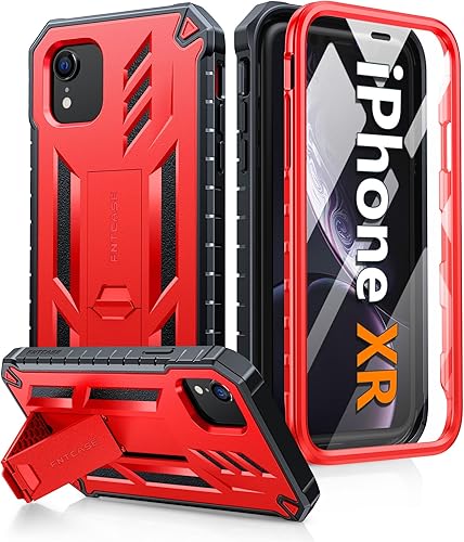 Miniatura 8 de FNTCASE Funda de teléfono para iPhone XR protección completa de grado militar, a prueba de golpes, funda rígida con soporte, fundas protectoras
