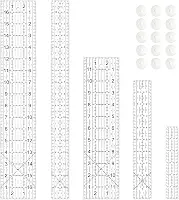 Régua De Costura, Réguas De Quilting De 5 Peças, 3 X 17 Polegadas, 1,5 X 17 Polegadas, 3 X 12 Polegadas, 1,5 X 10 Polegadas, 1 X 6 Polegadas, Régua De Acrílico, Régua De Corte Com Anéis Antide