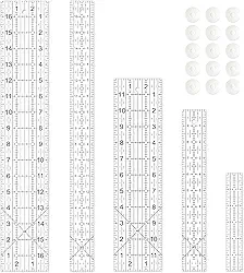 Régua De Costura, Réguas De Quilting De 5 Peças, 3 X 17 Polegadas, 1,5 X 17 Polegadas, 3 X 12 Polegadas, 1,5 X 10 Polegadas, 1 X 6 Polegadas, Régua De Acrílico, Régua De Corte Com Anéis Antide