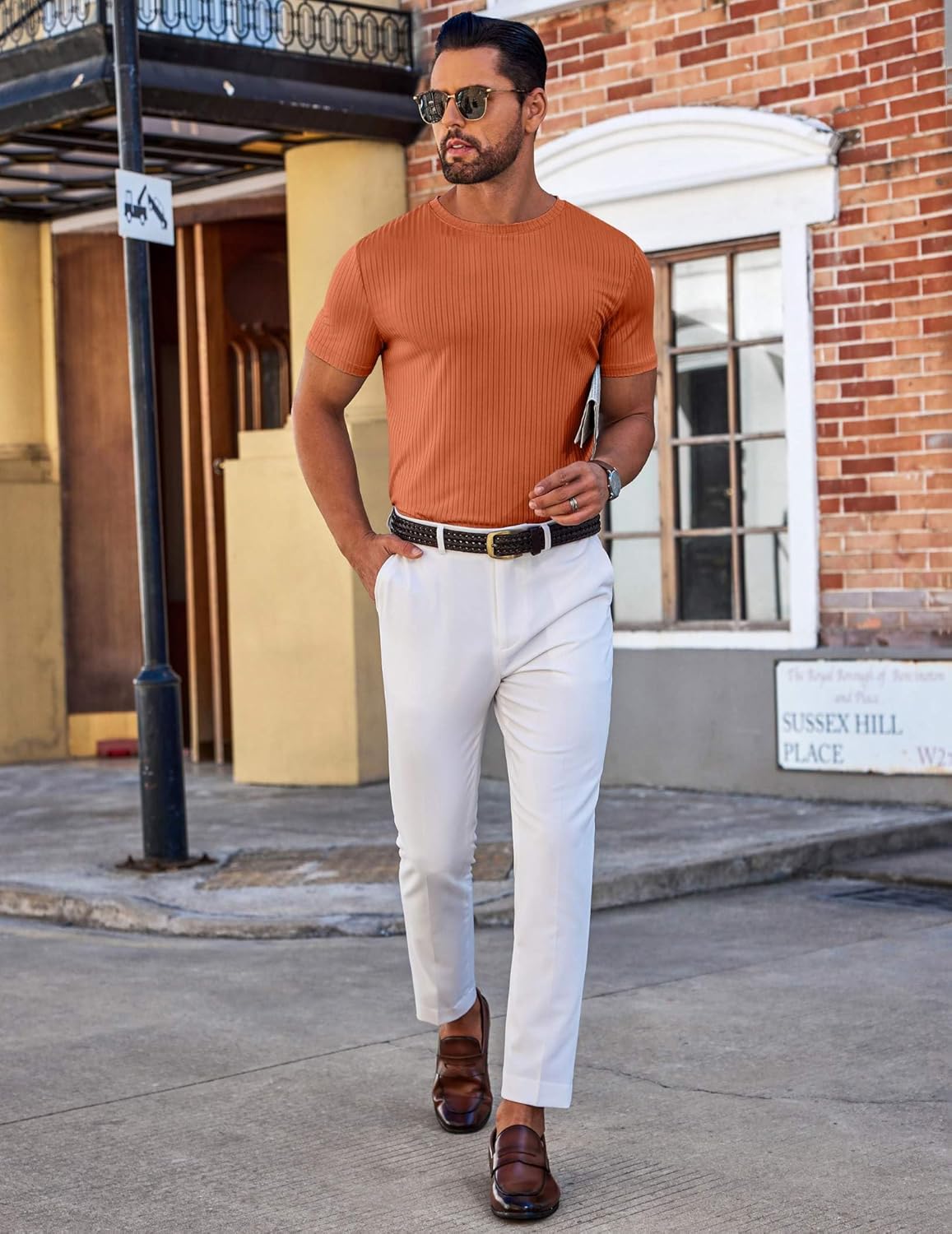 COOFANDY Mens T-Shirts Short Sleeve Plain Tshirts Casual Crew Neck Basic T Shirt Soft Cooling Fitted Stretch Tee Shirts - Image 3