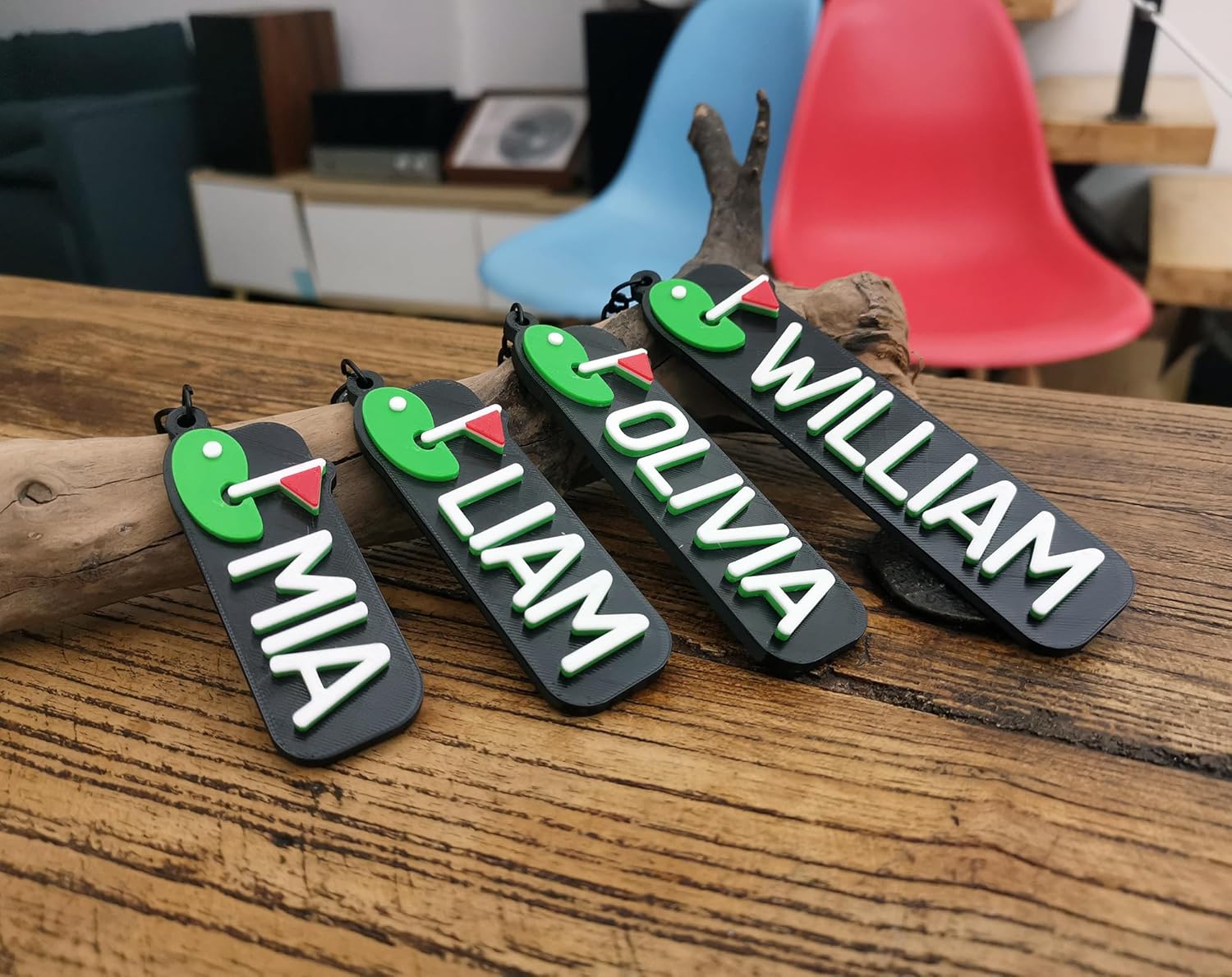 Set of 10/20/30 pcs Personalized Custom Team Golf Keychain Backpack charms name tag Keyring 3D Printed Game Day Sport Team Personalized Gifts