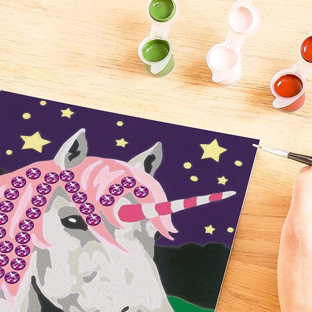 Foto 2 de 7 de Ravensburger - CreArt Unicornio, Kit pintar por números niños +7 años