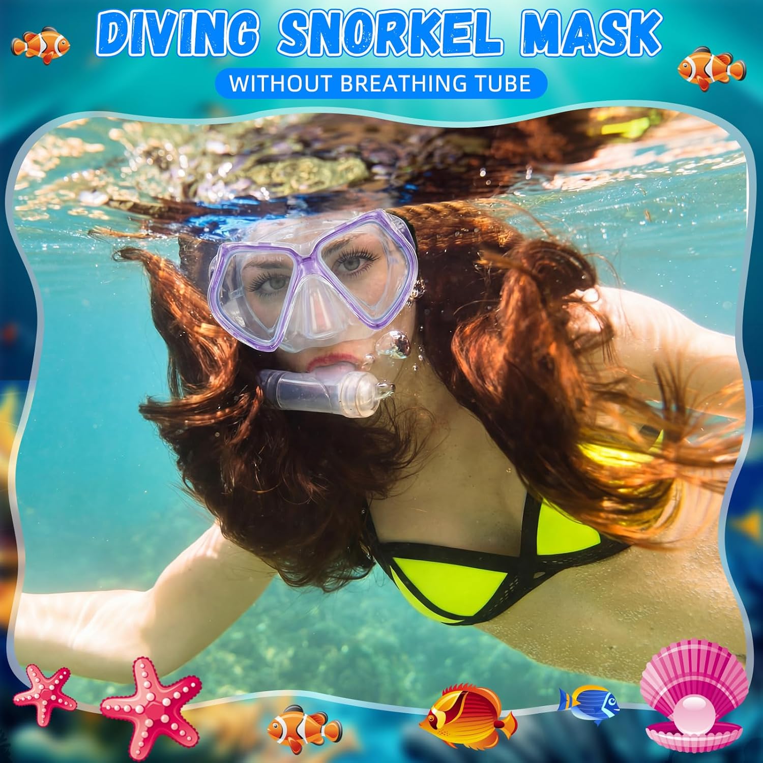 Flutesan 6 Pcs Adult Swimming Goggles with Nose Cover Bulk Elastic Strap Snorkel Goggles Diving Masks with Wrap Straps