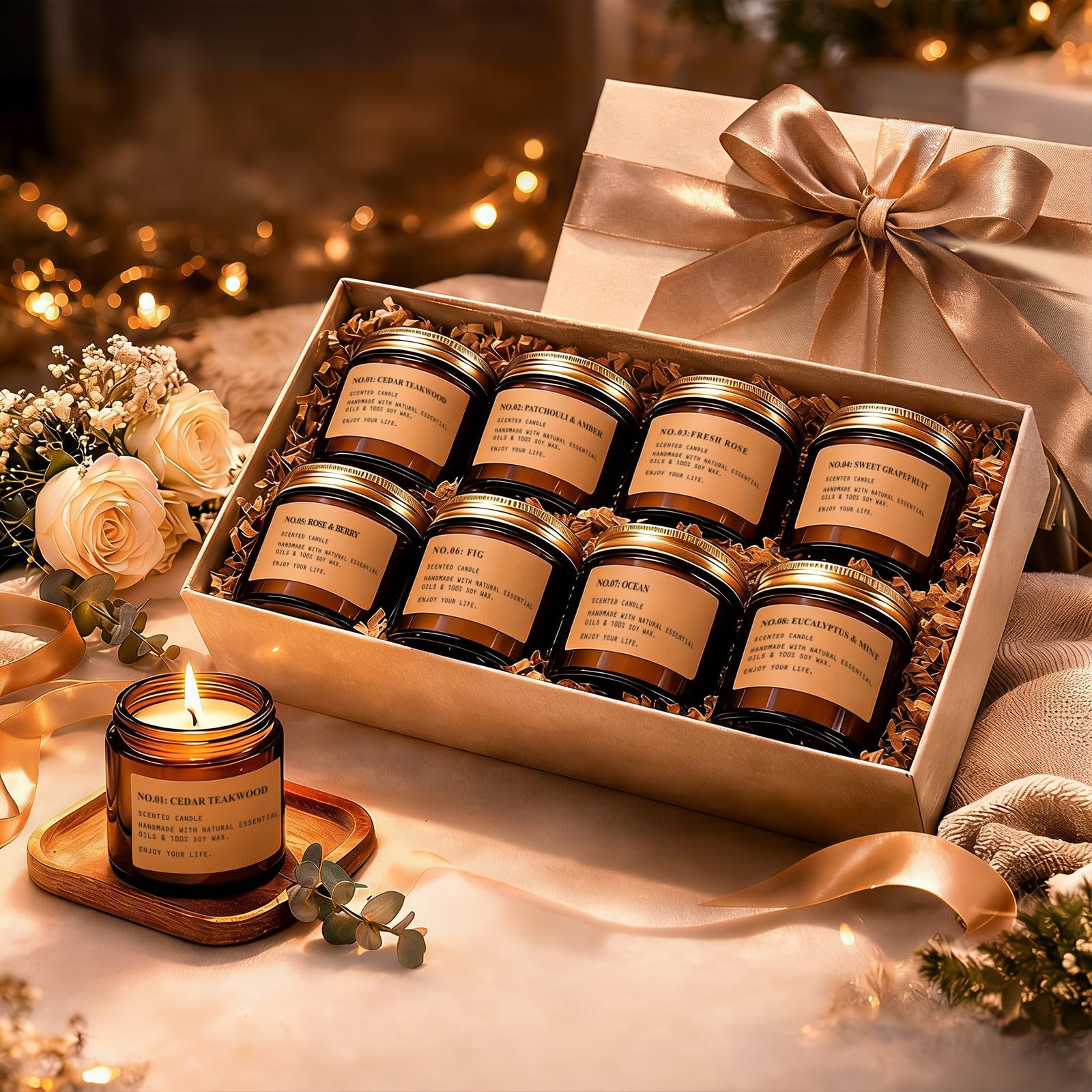 Feibao Scented Candles for Home,8 Pack Soy Wax Candle Set,Scented Candles — product photo