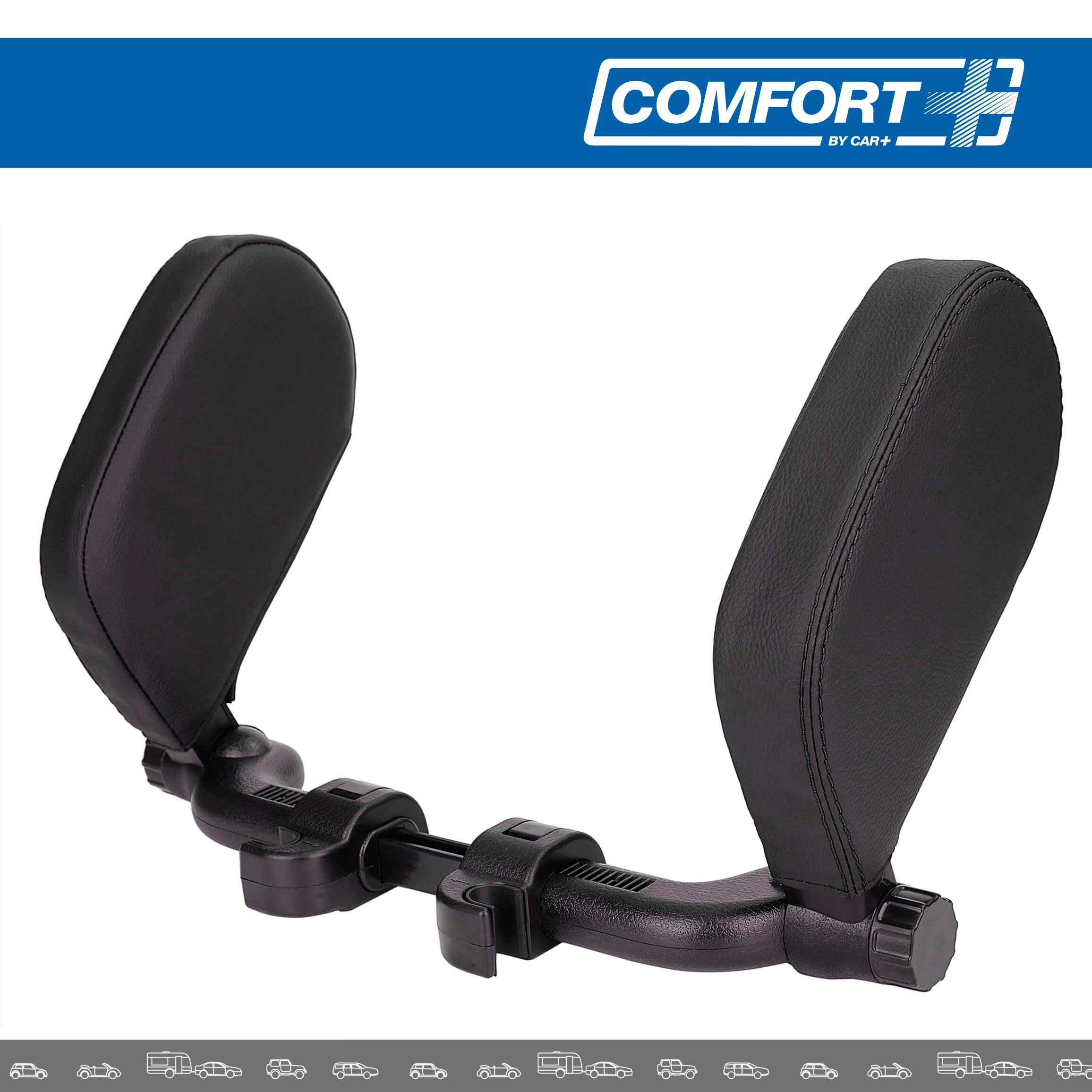 SUMEX Appuie-tête de Voiture, Double appuie-tête latéral pour siège de Voiture pour Enfants et Adultes de Voyage, Noir